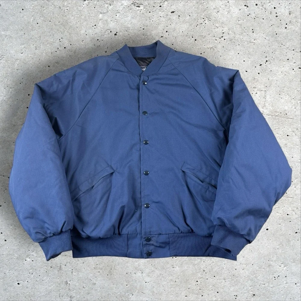 Vtg Rocky‎ Mountain Elk Foundation Embroidered Blue Utility Bomber Jacket XL USA